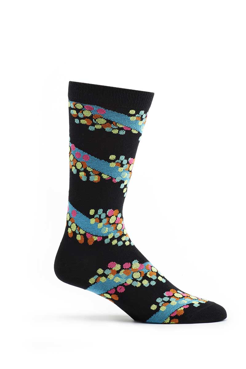 Ozone Black Double Wrapped Helix Crew Sock