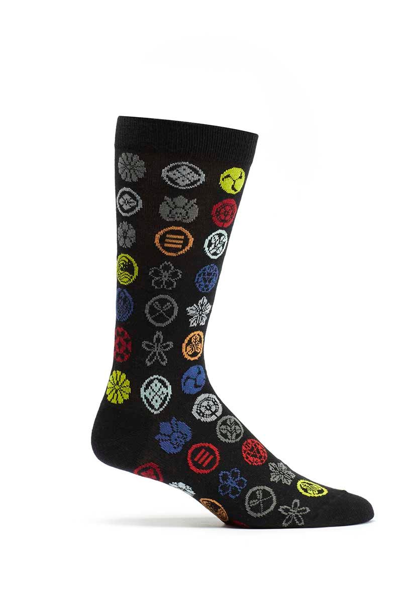 Ozone Black Emblem Dots Crew Sock
