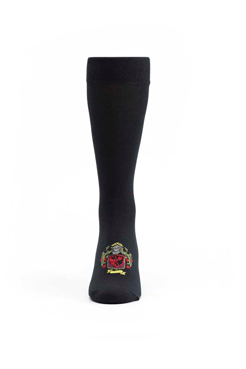 Ozone Black Heraldic Armor Calf Sock