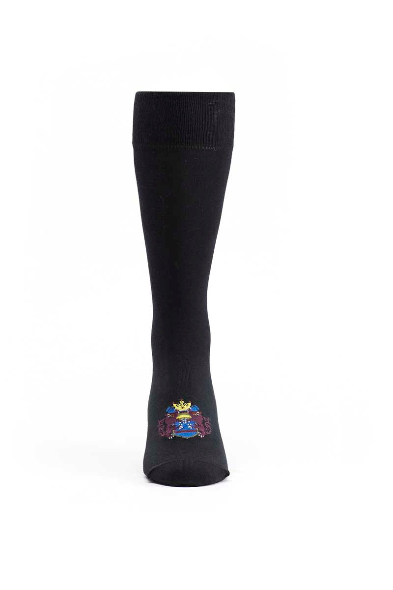 Ozone Black Heraldic Lion Calf Sock