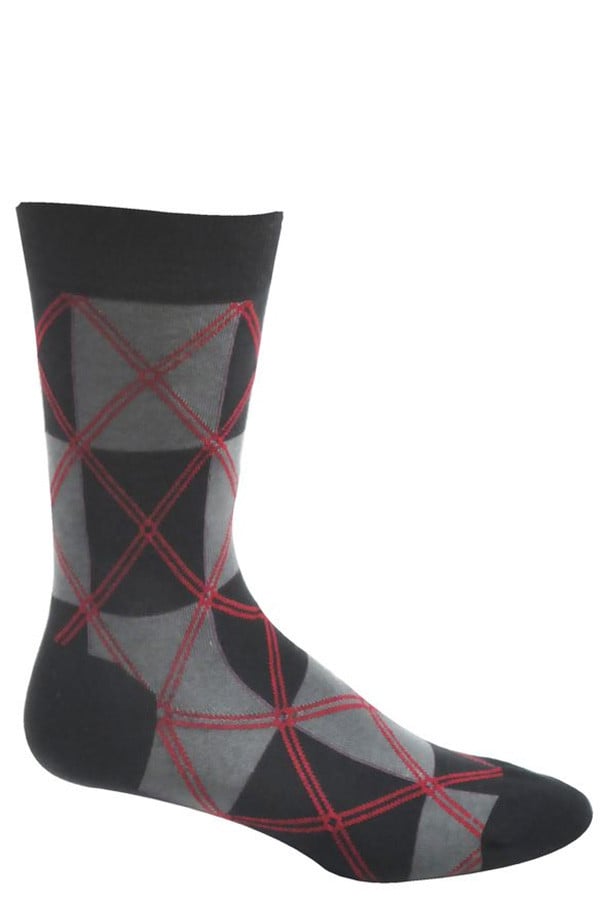 Ozone Black Midnight Squaregyle Crew Sock