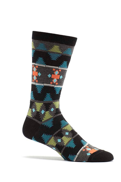 Ozone Black Moroccan Waves Crew Sock