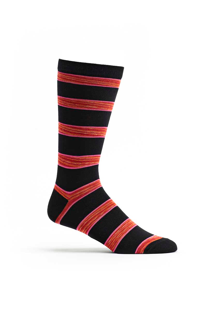 Ozone Black Space Dye Stripe Sock