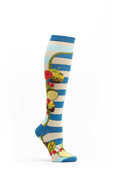 Ozone Blue Fruit Frame Knee High Sock