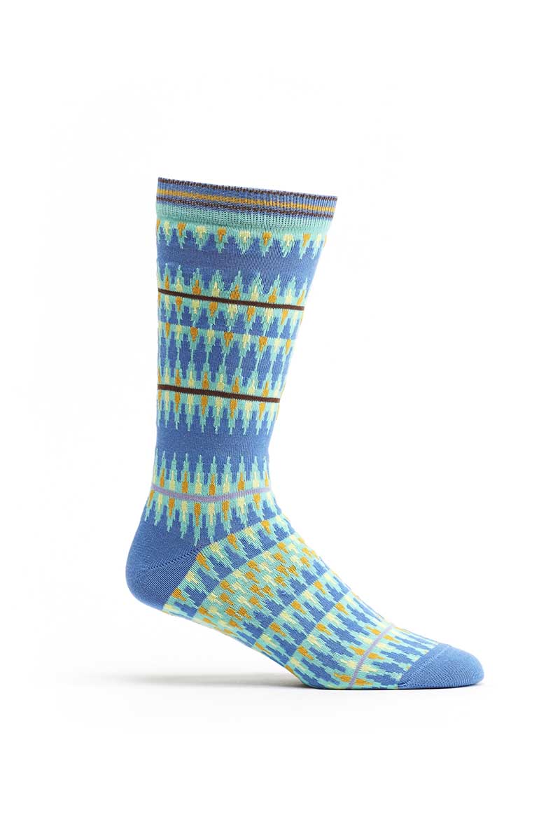 Ozone Blue Kente Spears Calf Sock