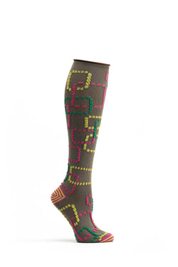 Ozone Brown Retro Gaming Knee High Sock thumbnail 1