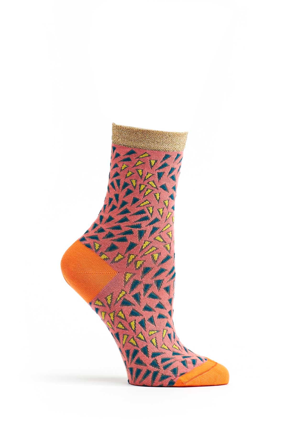 Ozone Coral Wavy-Print Sock