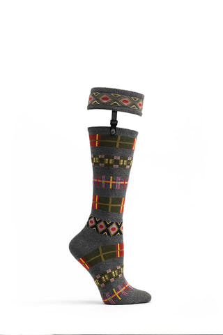 Ozone Grey Oxford Knee High Garter Sock