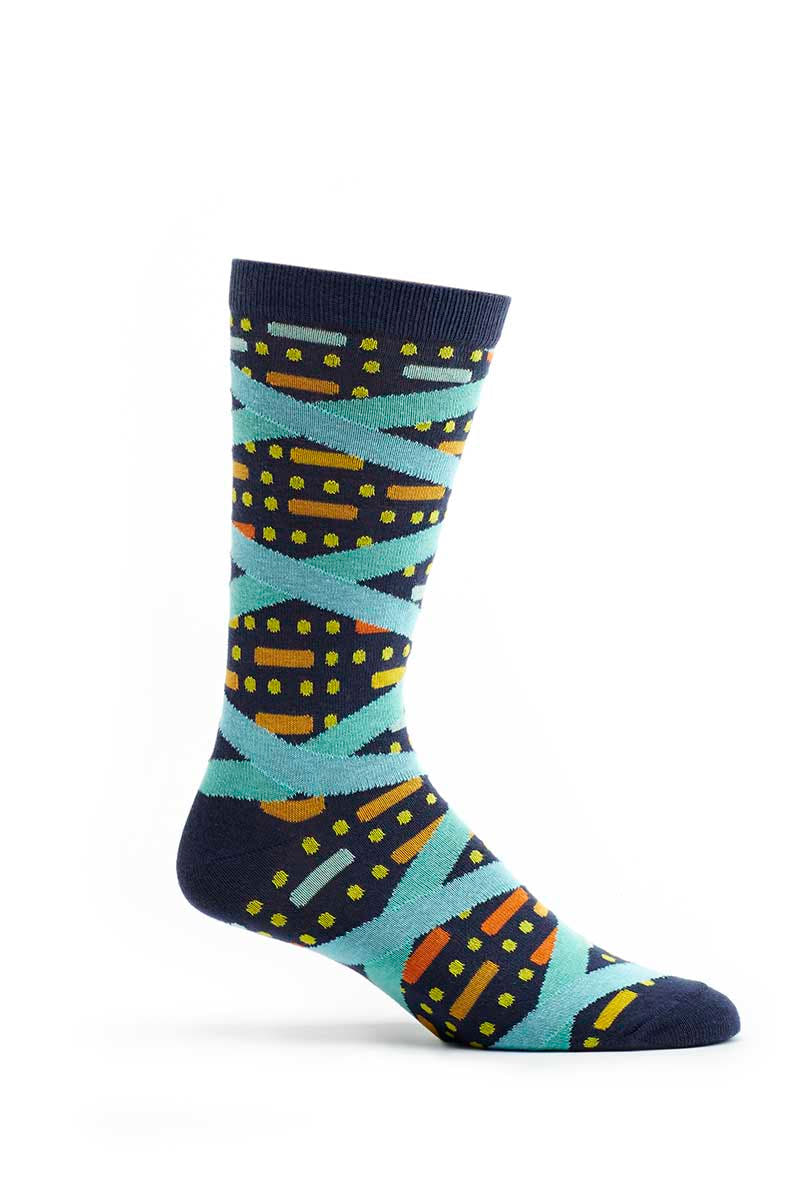 Ozone Navy Double Helix Crew Sock