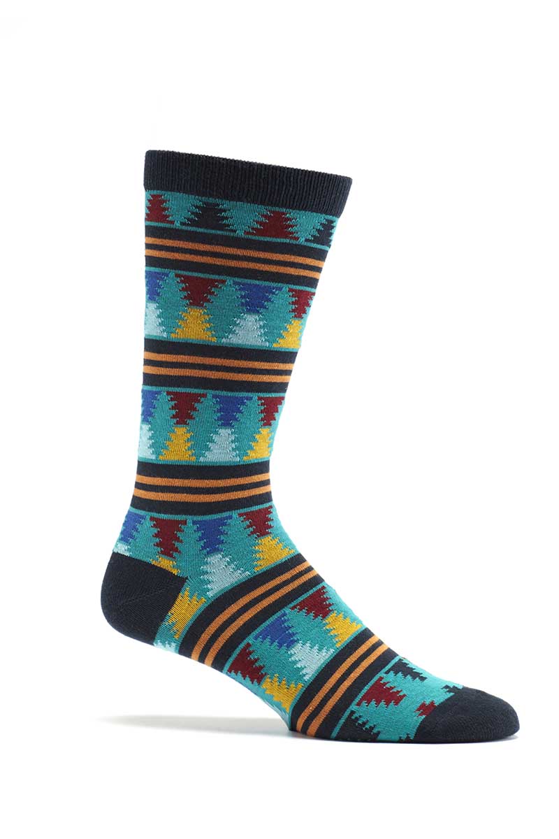 Ozone Navy Moore Striped Crew Sock