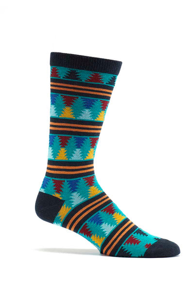 Ozone Navy Moore Striped Crew Sock