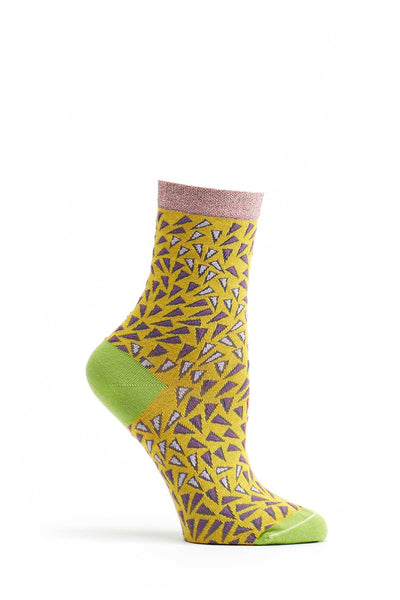 Ozone Sunflower Wavy-Printed Sock