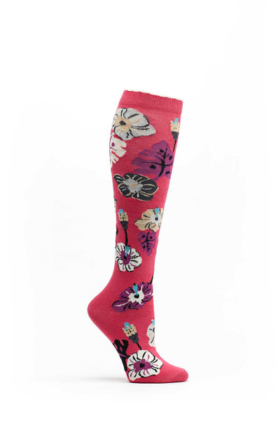 Ozone Violet Tropic Blooms Knee High Sock