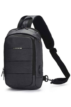 Ozuko Black USB-Charging Crossbody Tablet Backpack-Bag thumbnail 1