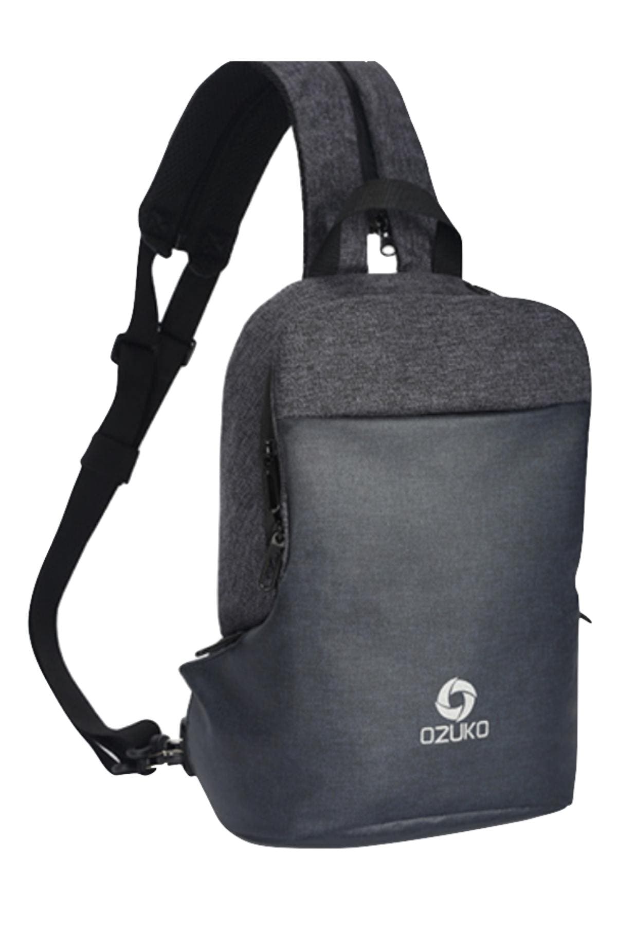 Ozuko Black USB-Charging Multifunction Crossbody Backpack-Bag