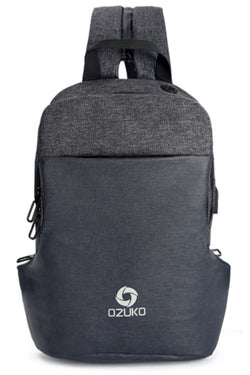 Ozuko Black USB-Charging Multifunction Crossbody Backpack-Bag thumbnail 2