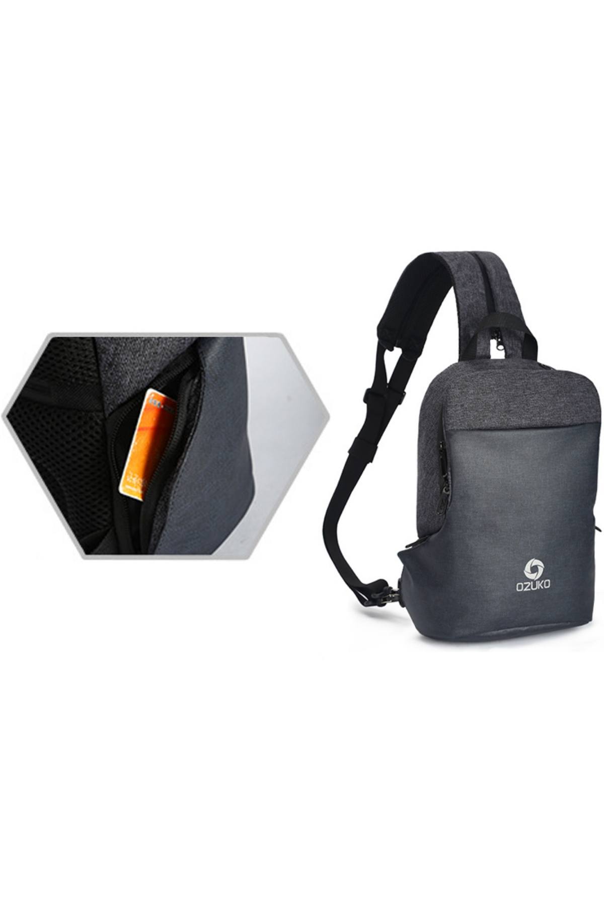 Ozuko Camo-Print USB-Charging Multifunction Crossbody Backpack-Bag