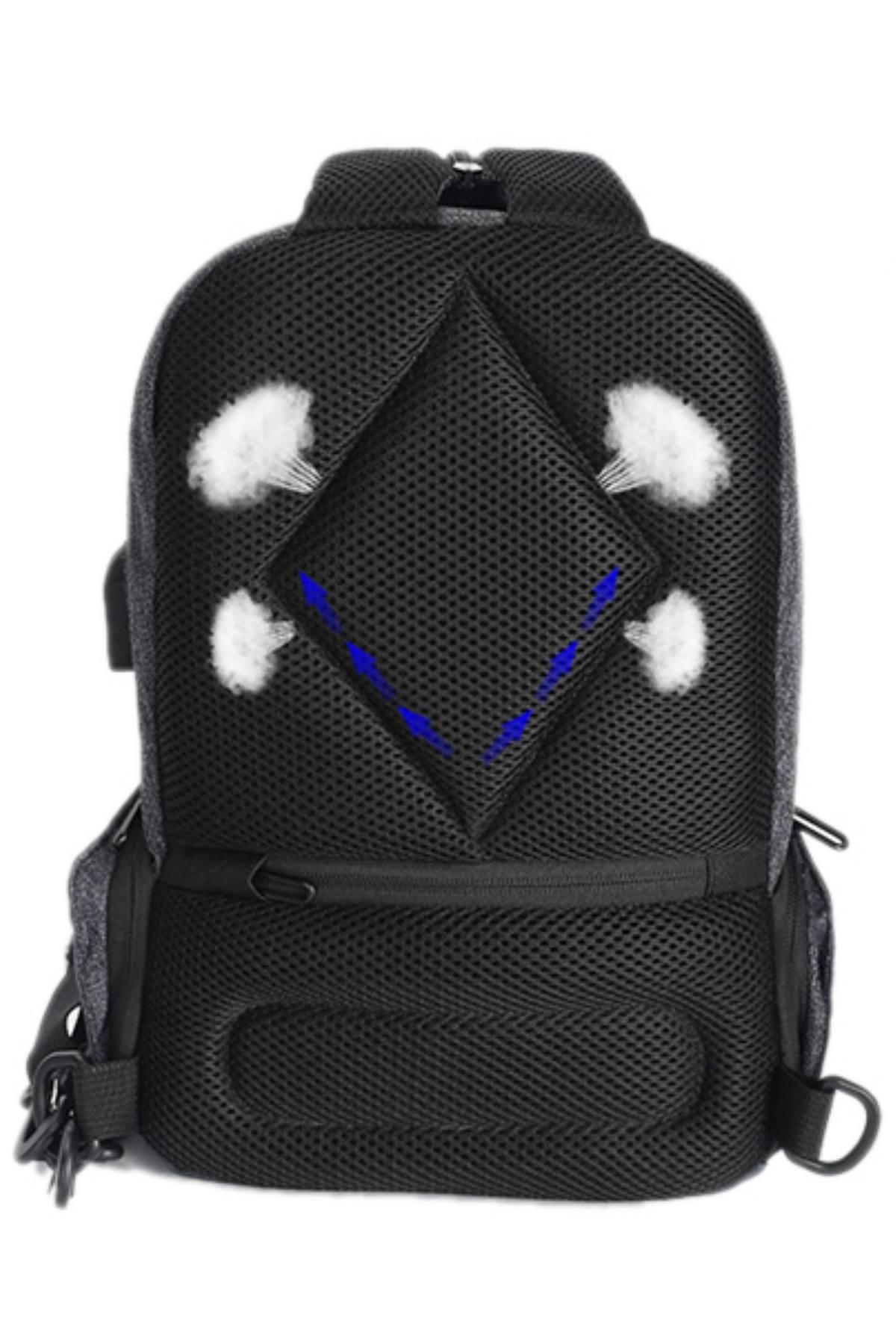 Ozuko Camo-Print USB-Charging Multifunction Crossbody Backpack-Bag