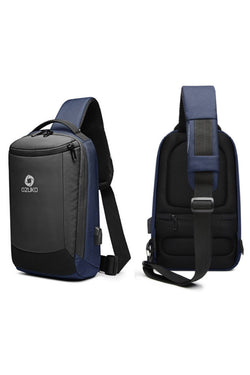 Ozuko Deep-Blue Waterproof Crossbody Single Shoulder Bag thumbnail 4