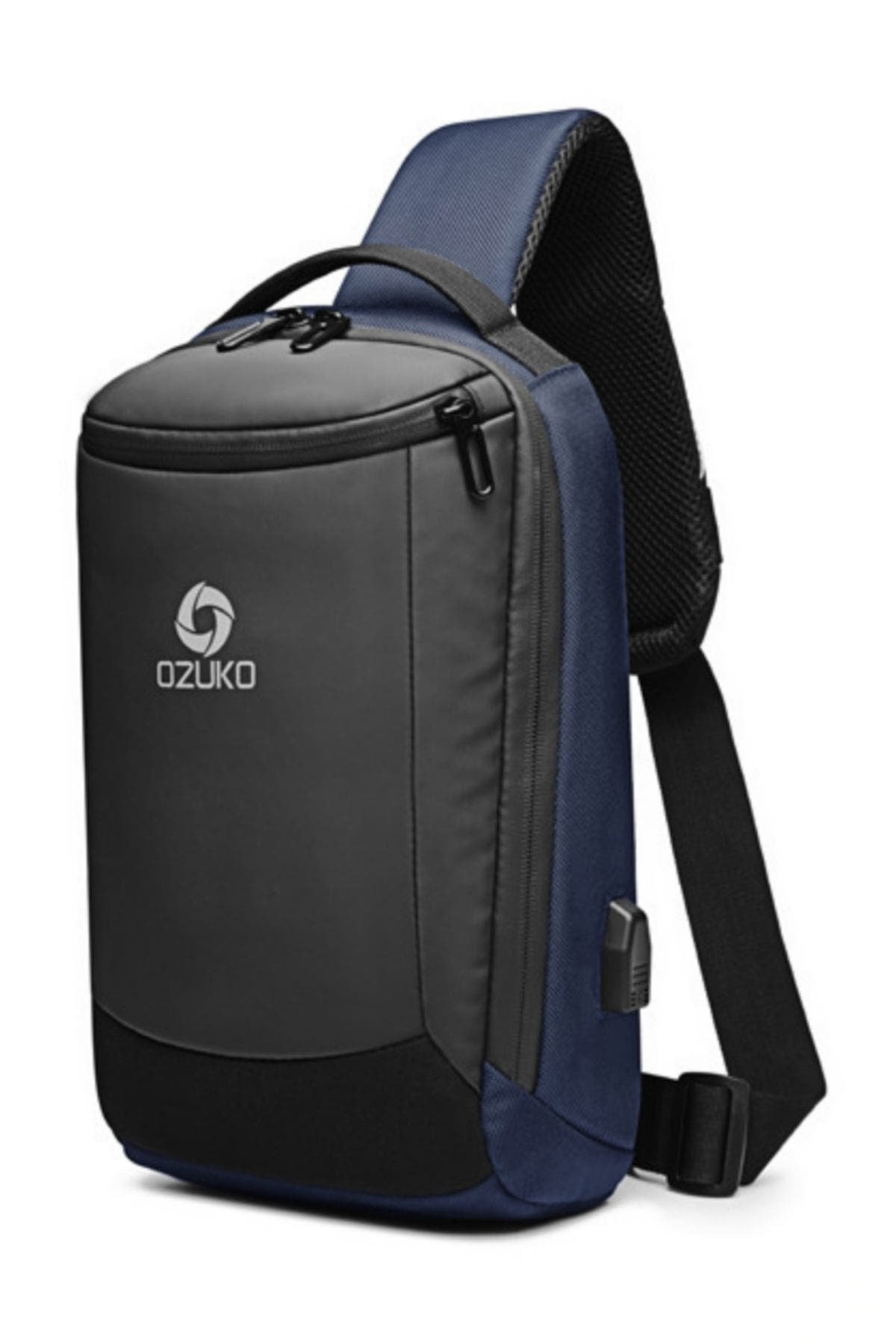Ozuko Deep-Blue Waterproof Crossbody Single Shoulder Bag