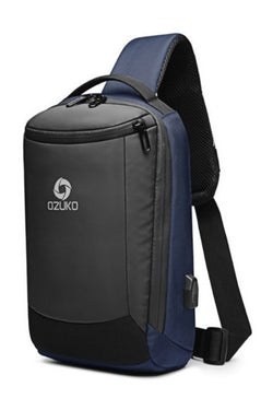 Ozuko Deep-Blue Waterproof Crossbody Single Shoulder Bag thumbnail 1