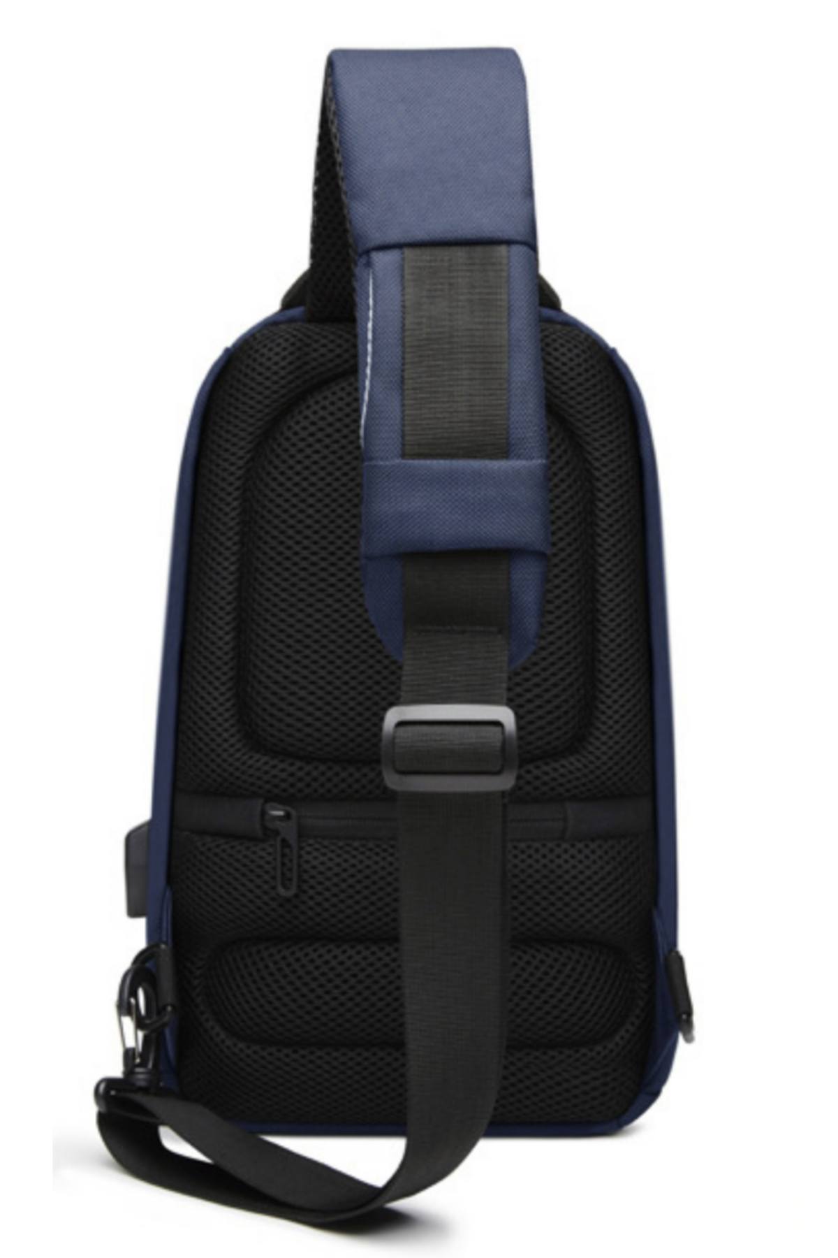 Ozuko Deep-Blue Waterproof Crossbody Single Shoulder Bag