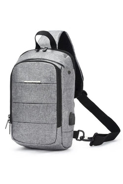 Ozuko Grey USB-Charging Crossbody Tablet Backpack-Bag thumbnail 1
