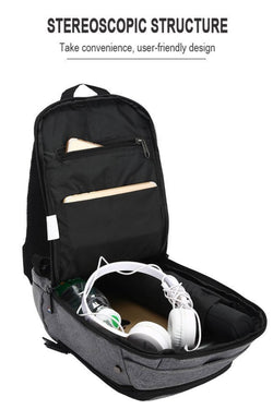 Ozuko Grey USB-Charging Crossbody Tablet Backpack-Bag thumbnail 2