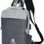 Ozuko Grey USB-Charging Multifunction Crossbody Backpack-Bag