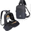 Ozuko Grey USB-Charging Multifunction Crossbody Backpack-Bag