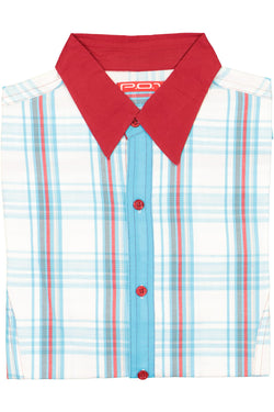P.O.V. Aqua/Red Plaid Anthony Shirt thumbnail 2