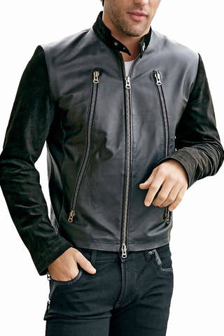 P.O.V. Black Leather/Suede Rocky Jacket