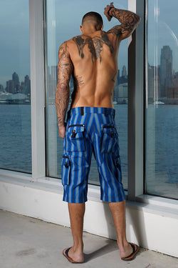 P.O.V. Blue Stripe Bermuda Short thumbnail 3