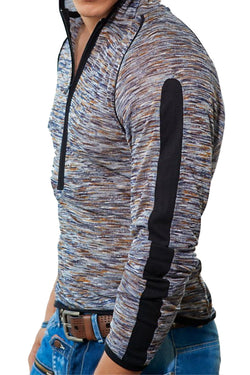 P.O.V. Blue & Grey Gio Zip-Up Hooded Sweater thumbnail 3