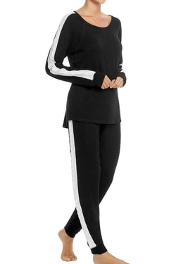 PJ Salvage Black/White Cable-Trim Jogger Pant thumbnail 2