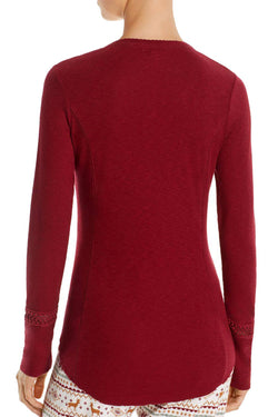 PJ Salvage Burgundy Long-Sleeve Modal Ribality Top thumbnail 3