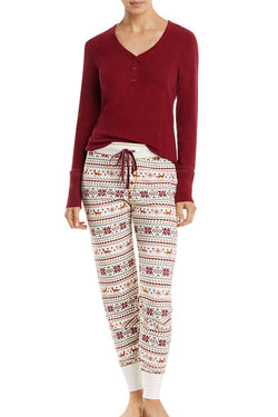PJ Salvage Burgundy Long-Sleeve Modal Ribality Top thumbnail 2