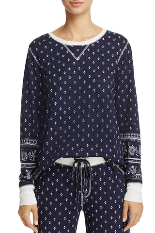 PJ Salvage Denim Blues-Traveler Bandana-Print Thermal Top