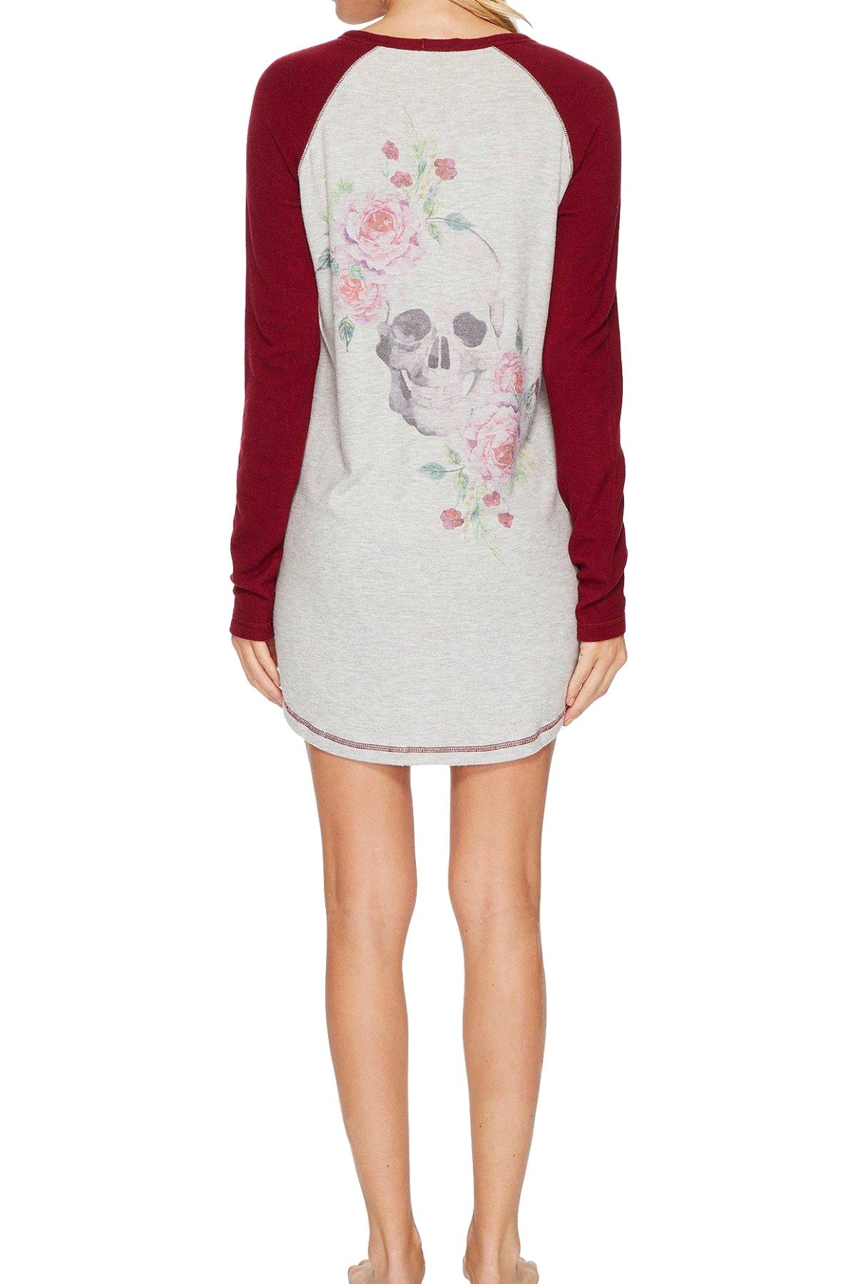 PJ Salvage Heather-Grey Skulls/Roses Sleep-Shirt