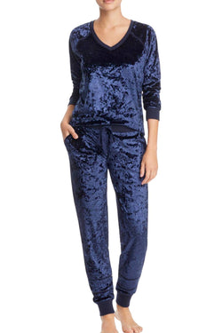 PJ Salvage Navy Crushed Velvet Jogger Pant thumbnail 3