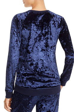 PJ Salvage Navy Crushed-Velvet Long-Sleeve Top thumbnail 3