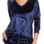 PJ Salvage Navy Crushed-Velvet Long-Sleeve Top