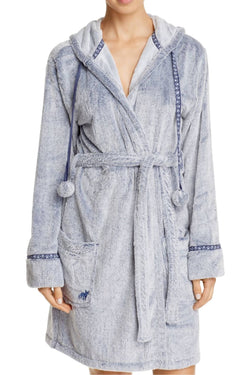 PJ Salvage Navy/Grey Blues-Traveler Faux-Fur Robe thumbnail 2