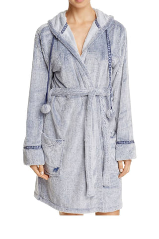 PJ Salvage Navy/Grey Blues-Traveler Faux-Fur Robe