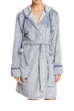 PJ Salvage Navy/Grey Blues-Traveler Faux-Fur Robe thumbnail 1