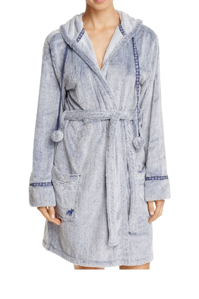 PJ Salvage Navy/Grey Blues-Traveler Faux-Fur Robe