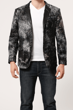 PJC Platini Black Animal Print Blazer thumbnail 1