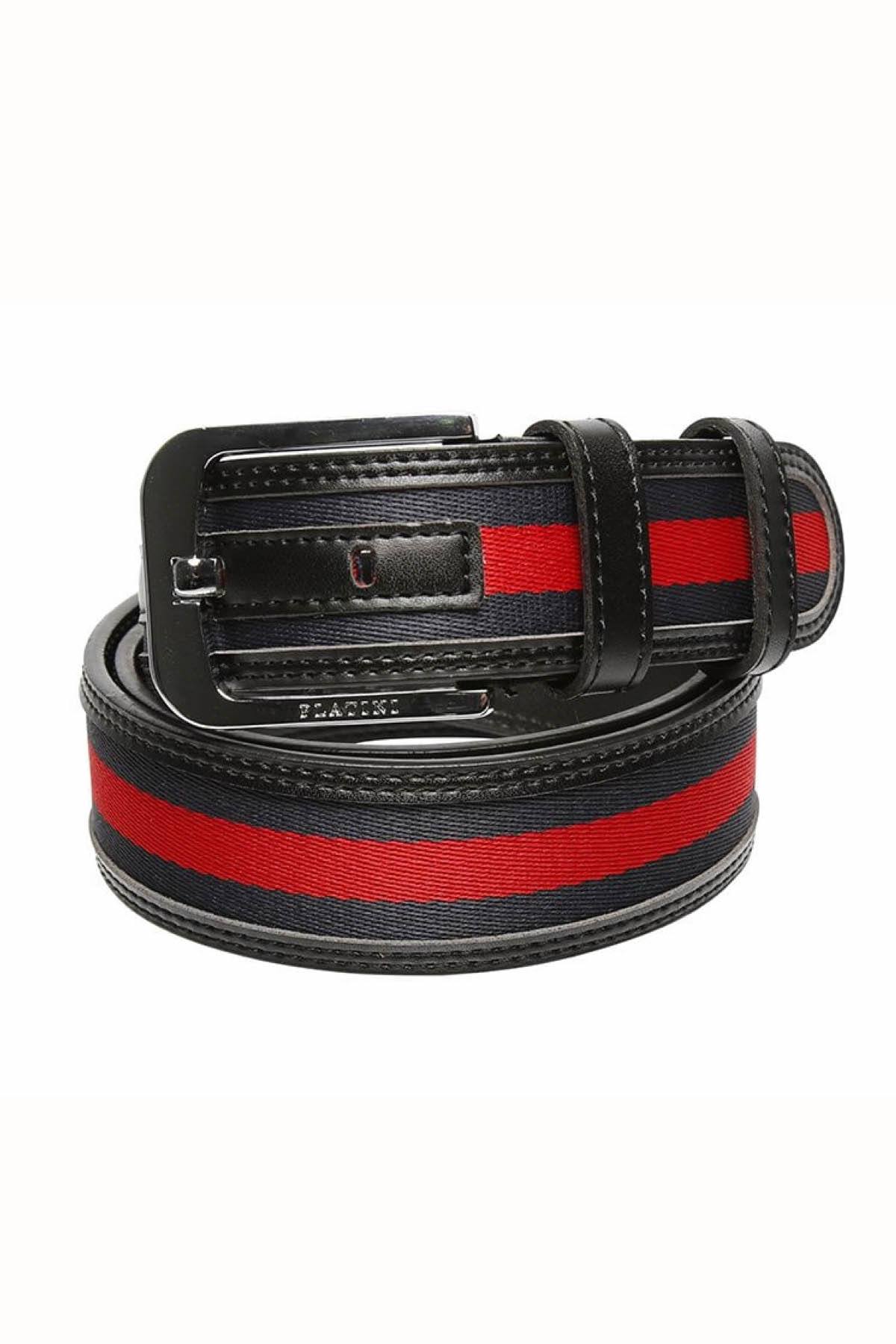 PJC Platini Red Stripe Leather Belt
