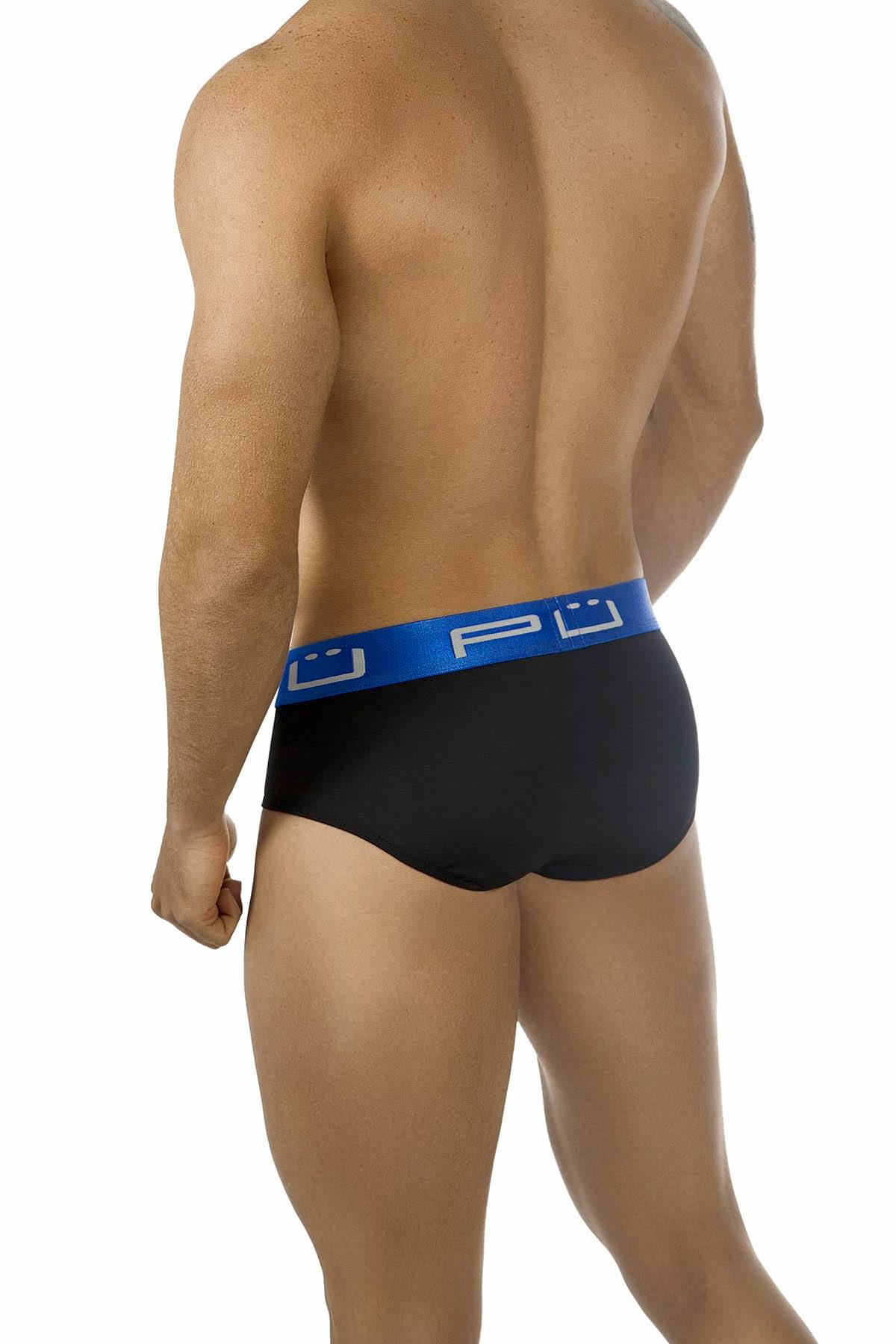 PPÜ Black/Royal Heart-Pattern Cut-Out Brief