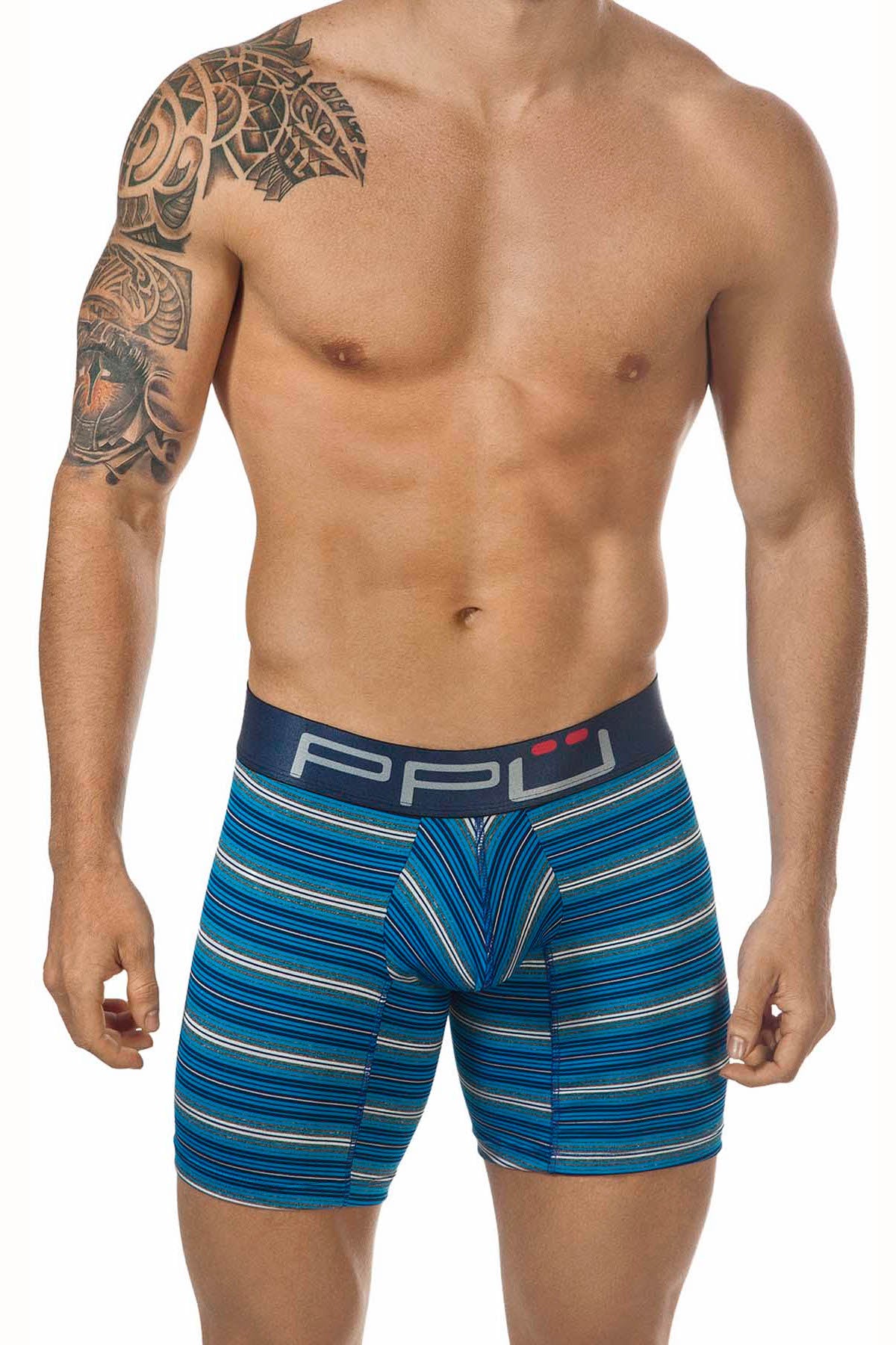 PPÜ Grey/Blue Stripe Boxer Brief